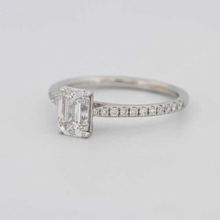 1 CT Emerald Cut Solitaire Pavé Ring - ZIZOV DIAMONDS