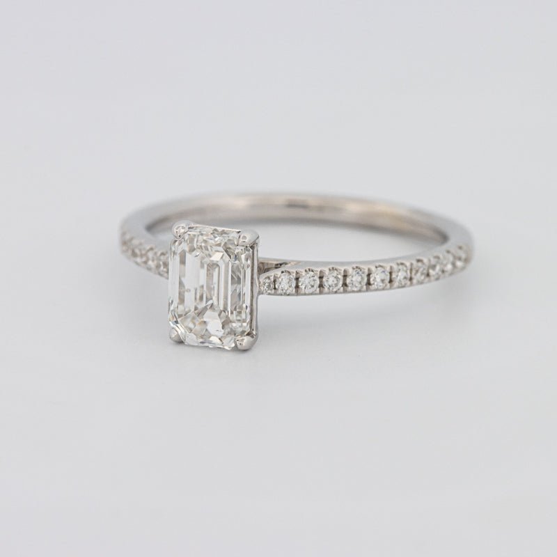 1 CT Emerald Cut Solitaire Pavé Ring - ZIZOV DIAMONDS