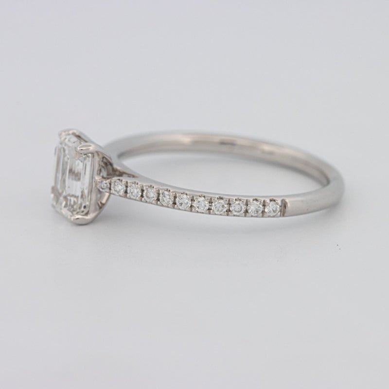 1 CT Emerald Cut Solitaire Pavé Ring - ZIZOV DIAMONDS