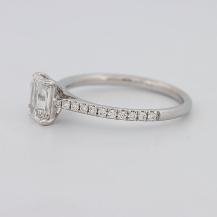 1 CT Emerald Cut Solitaire Pavé Ring - ZIZOV DIAMONDS