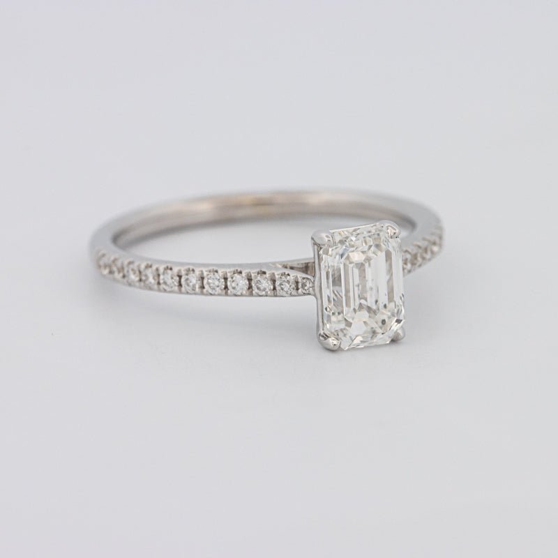 1 CT Emerald Cut Solitaire Pavé Ring - ZIZOV DIAMONDS