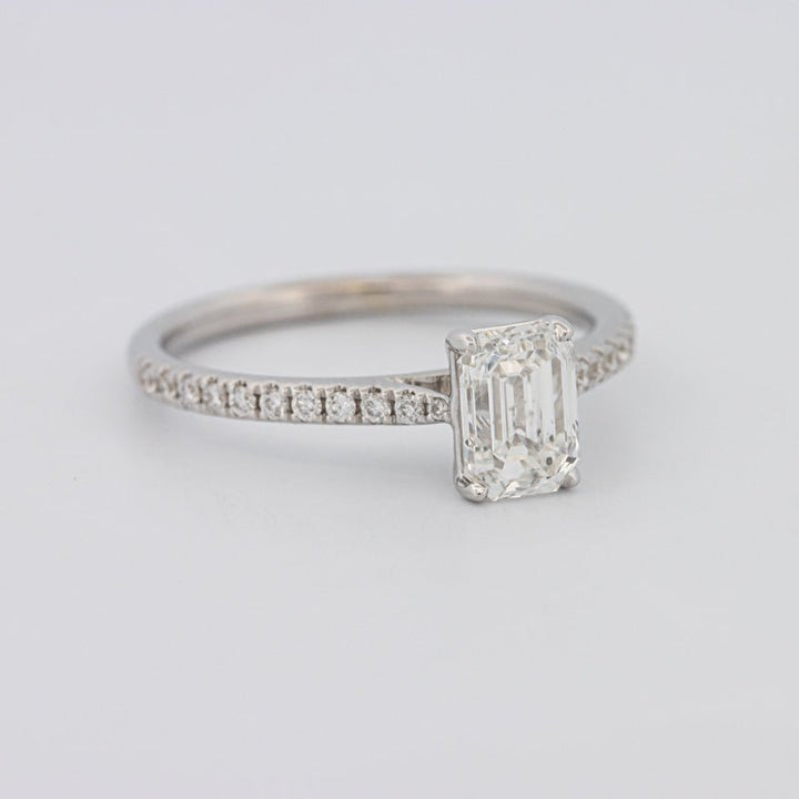 1 CT Emerald Cut Solitaire Pavé Ring - ZIZOV DIAMONDS