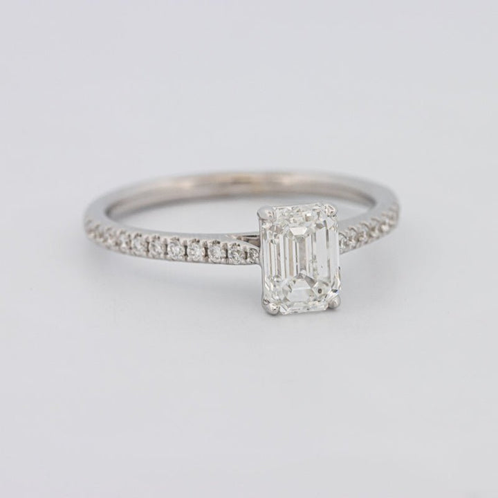1 CT Emerald Cut Solitaire Pavé Ring - ZIZOV DIAMONDS
