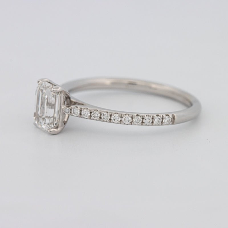 1 CT Emerald Cut Solitaire Pavé Ring - ZIZOV DIAMONDS