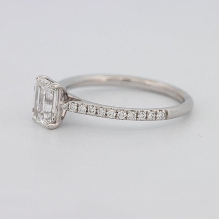 1 CT Emerald Cut Solitaire Pavé Ring - ZIZOV DIAMONDS