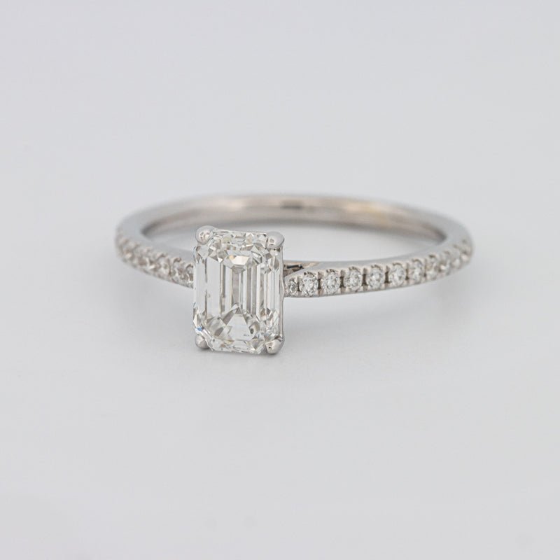 1 CT Emerald Cut Solitaire Pavé Ring - ZIZOV DIAMONDS