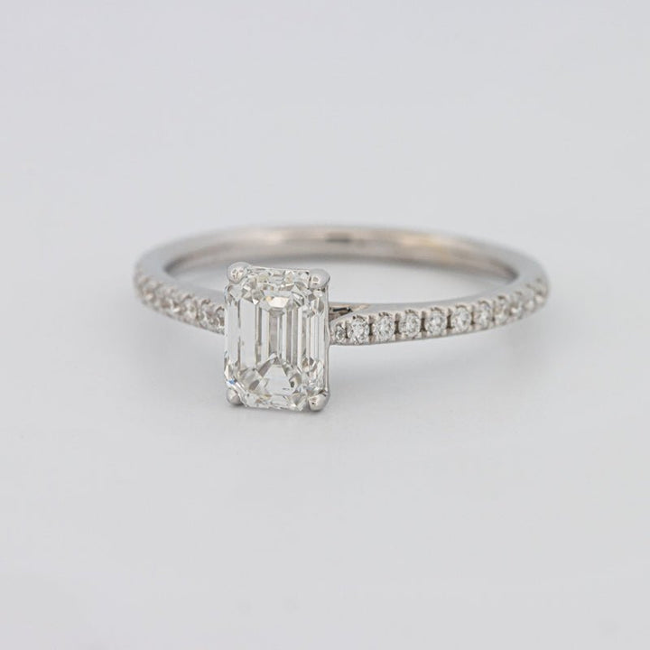 1 CT Emerald Cut Solitaire Pavé Ring - ZIZOV DIAMONDS