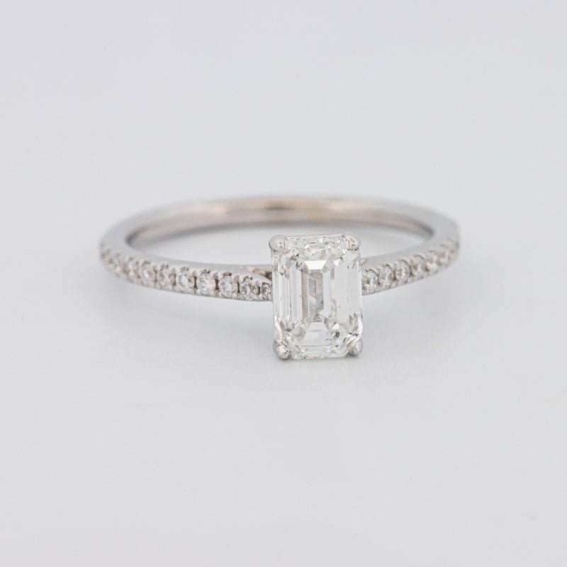 1 CT Emerald Cut Solitaire Pavé Ring - ZIZOV DIAMONDS