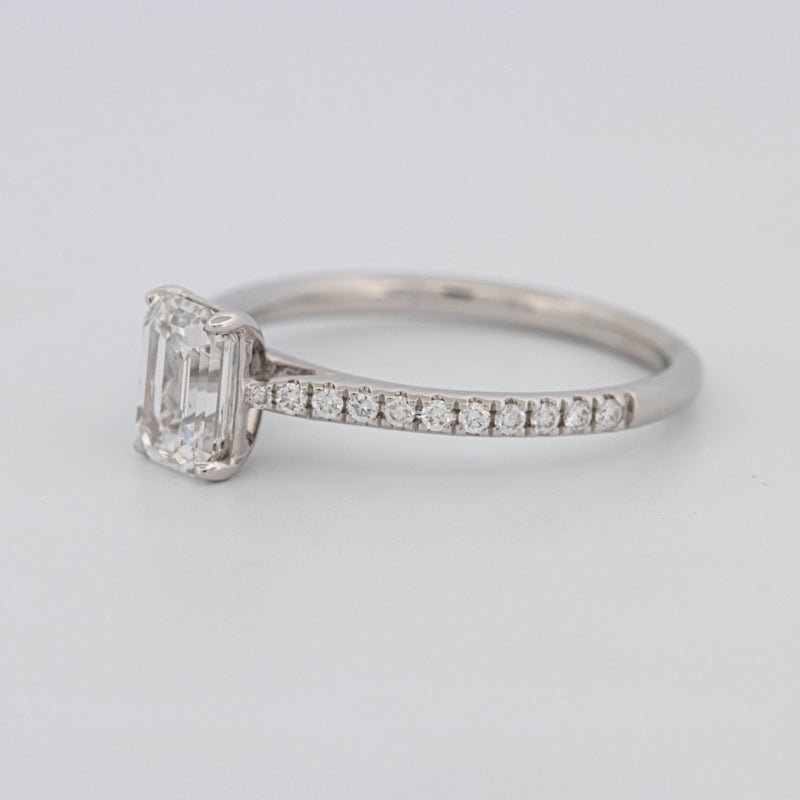1 CT Emerald Cut Solitaire Pavé Ring - ZIZOV DIAMONDS