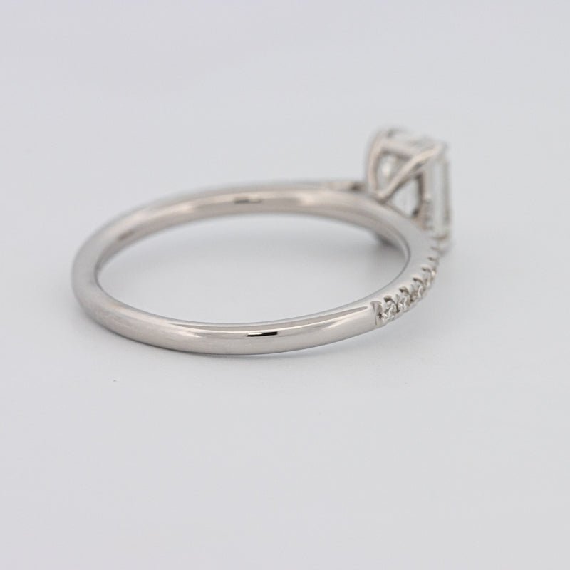 1 CT Emerald Cut Solitaire Pavé Ring - ZIZOV DIAMONDS