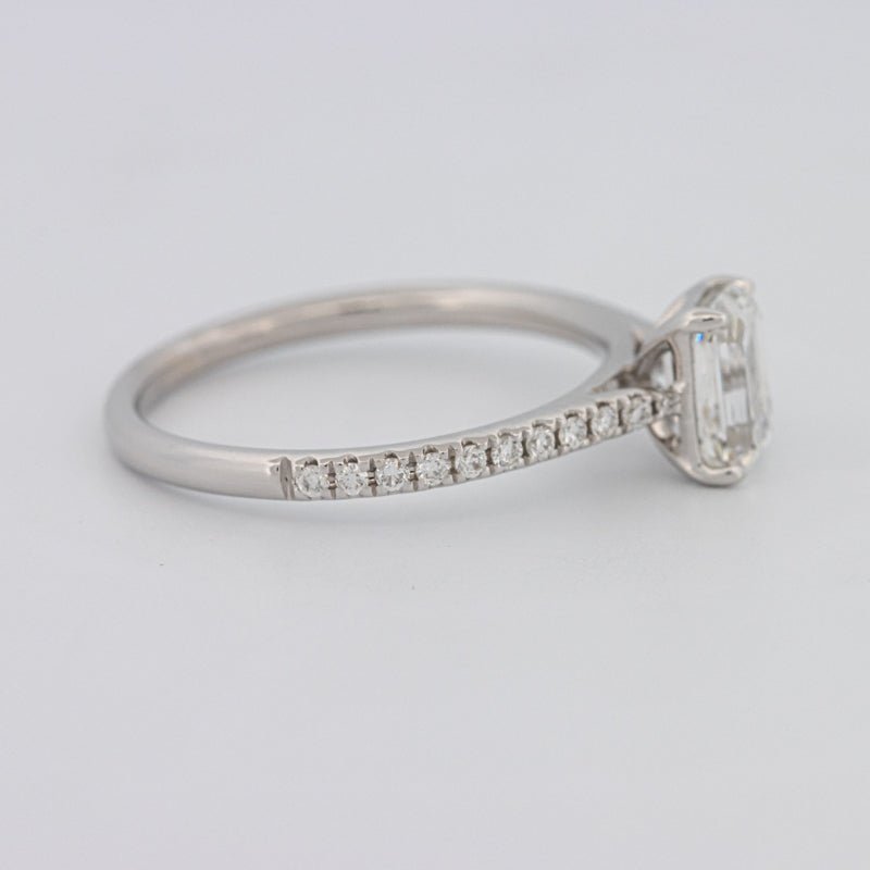 1 CT Emerald Cut Solitaire Pavé Ring - ZIZOV DIAMONDS