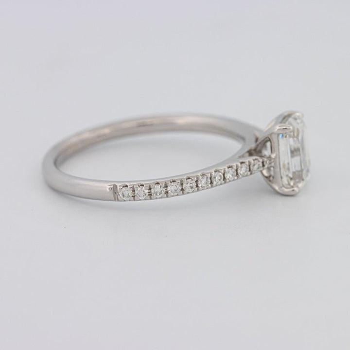 1 CT Emerald Cut Solitaire Pavé Ring - ZIZOV DIAMONDS
