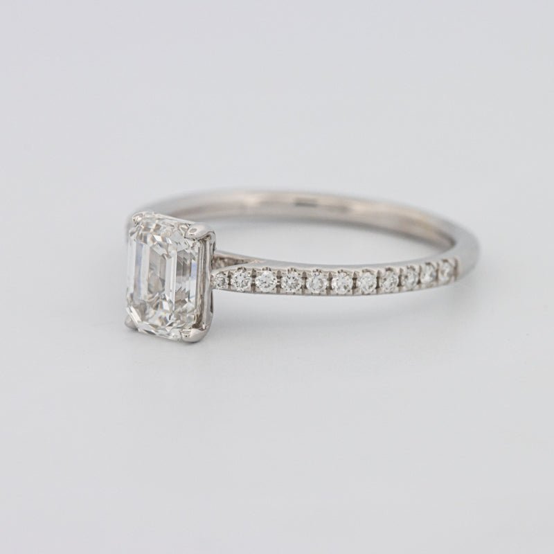 1 CT Emerald Cut Solitaire Pavé Ring - ZIZOV DIAMONDS
