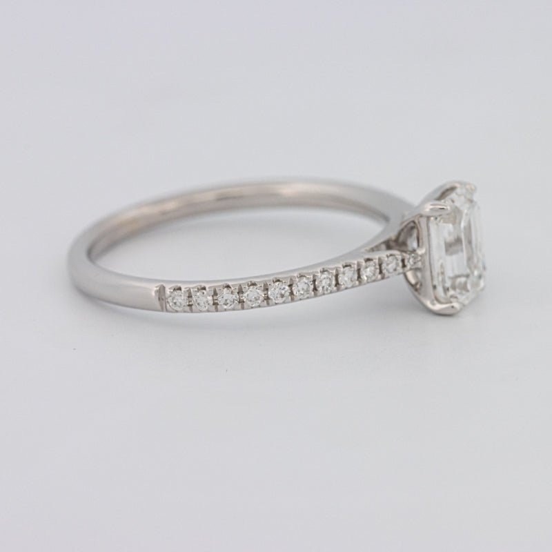 1 CT Emerald Cut Solitaire Pavé Ring - ZIZOV DIAMONDS