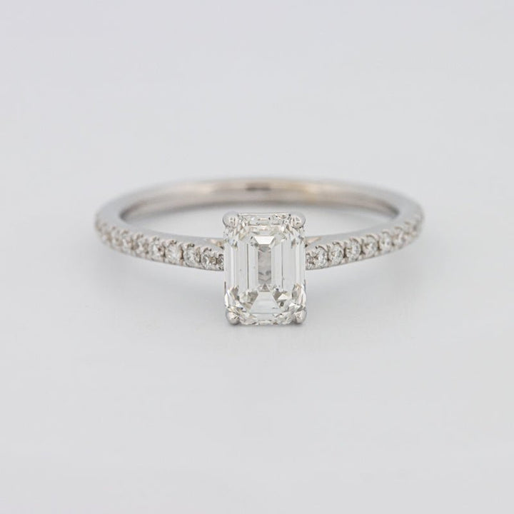 1 CT Emerald Cut Solitaire Pavé Ring - ZIZOV DIAMONDS