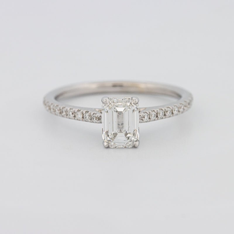 Bague Solitaire Pavé Émeraude 1 CT