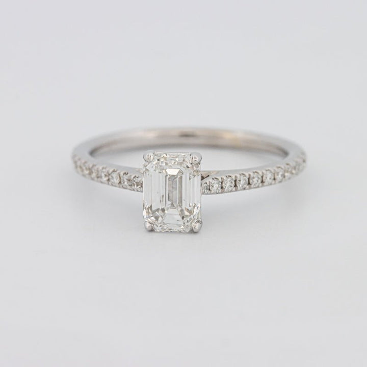1 CT Emerald Cut Solitaire Pavé Ring - ZIZOV DIAMONDS