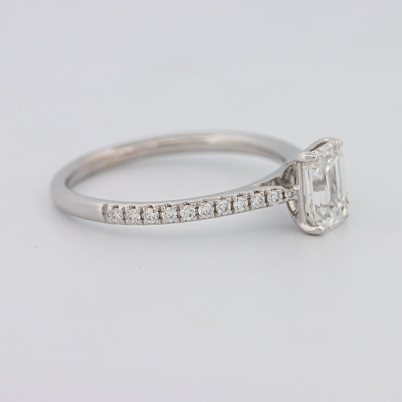 1 CT Emerald Cut Solitaire Pavé Ring - ZIZOV DIAMONDS