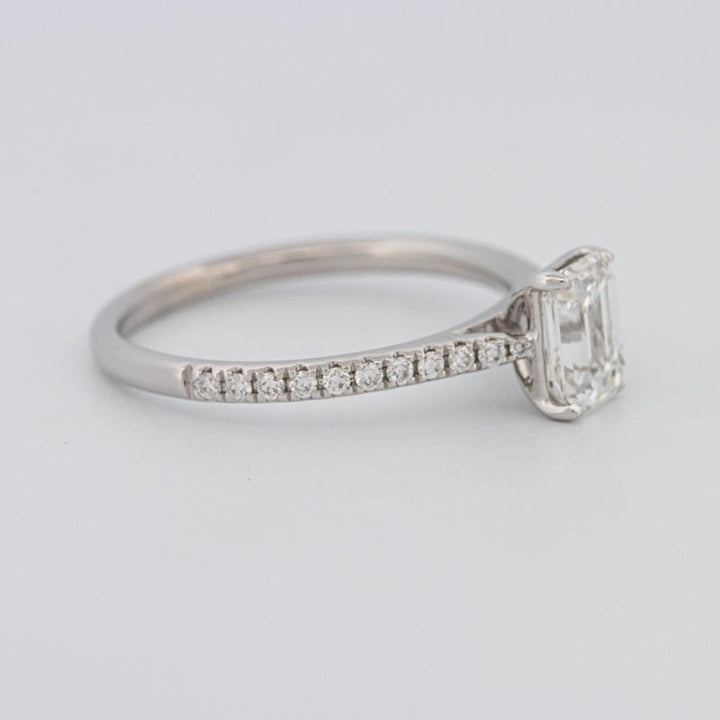 1 CT Emerald Cut Solitaire Pavé Ring - ZIZOV DIAMONDS