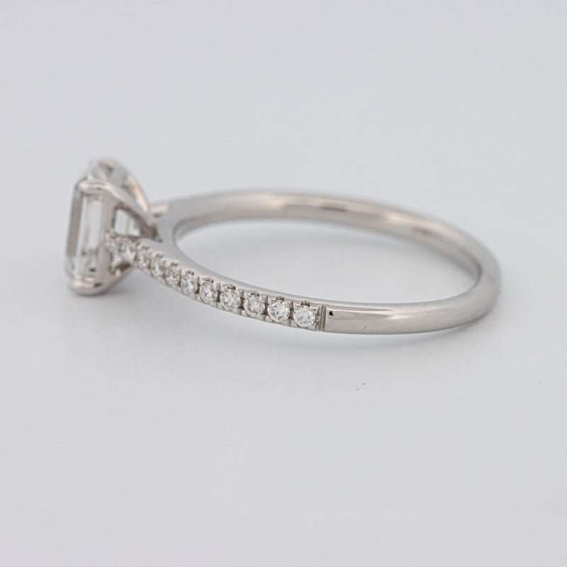1 CT Emerald Cut Solitaire Pavé Ring - ZIZOV DIAMONDS