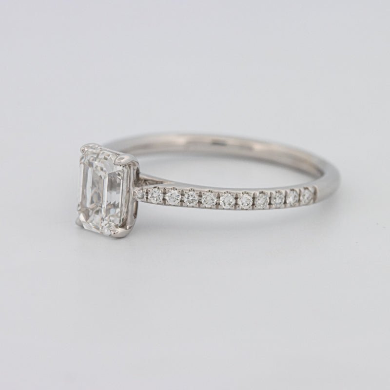 1 CT Emerald Cut Solitaire Pavé Ring - ZIZOV DIAMONDS