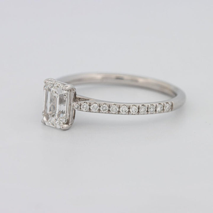 1 CT Emerald Cut Solitaire Pavé Ring - ZIZOV DIAMONDS