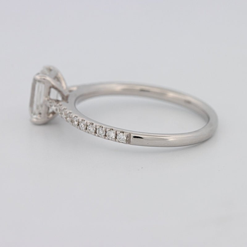 1 CT Emerald Cut Solitaire Pavé Ring - ZIZOV DIAMONDS