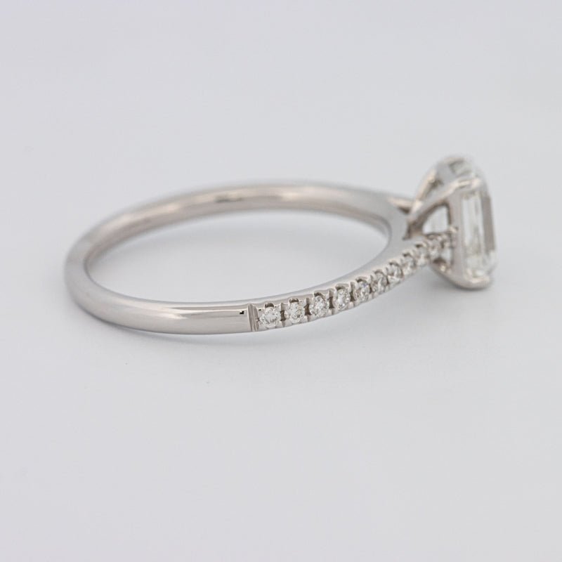1 CT Emerald Cut Solitaire Pavé Ring - ZIZOV DIAMONDS