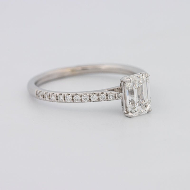 1 CT Emerald Cut Solitaire Pavé Ring - ZIZOV DIAMONDS