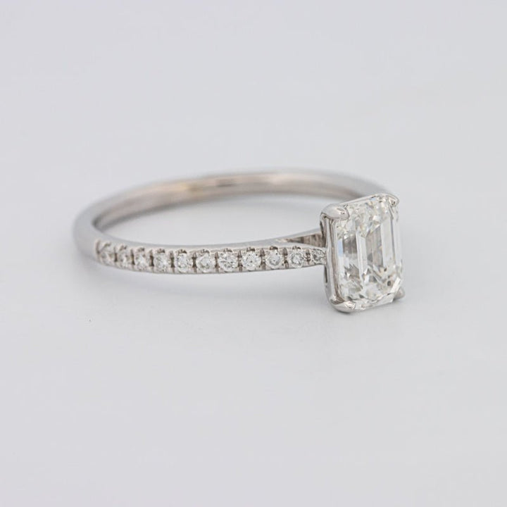 1 CT Emerald Cut Solitaire Pavé Ring - ZIZOV DIAMONDS