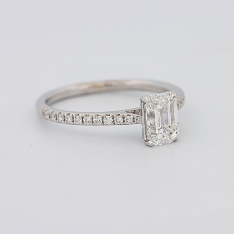 1 CT Emerald Cut Solitaire Pavé Ring - ZIZOV DIAMONDS