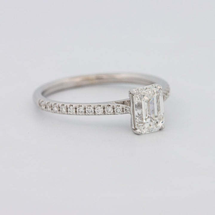 1 CT Emerald Cut Solitaire Pavé Ring - ZIZOV DIAMONDS