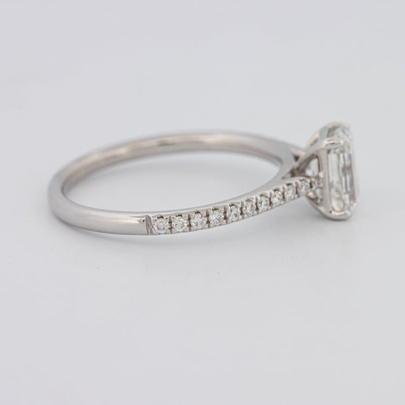 1 CT Emerald Cut Solitaire Pavé Ring - ZIZOV DIAMONDS