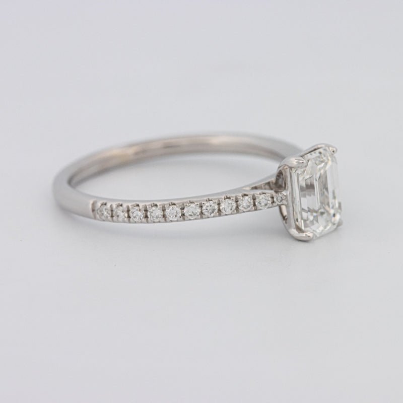 1 CT Emerald Cut Solitaire Pavé Ring - ZIZOV DIAMONDS