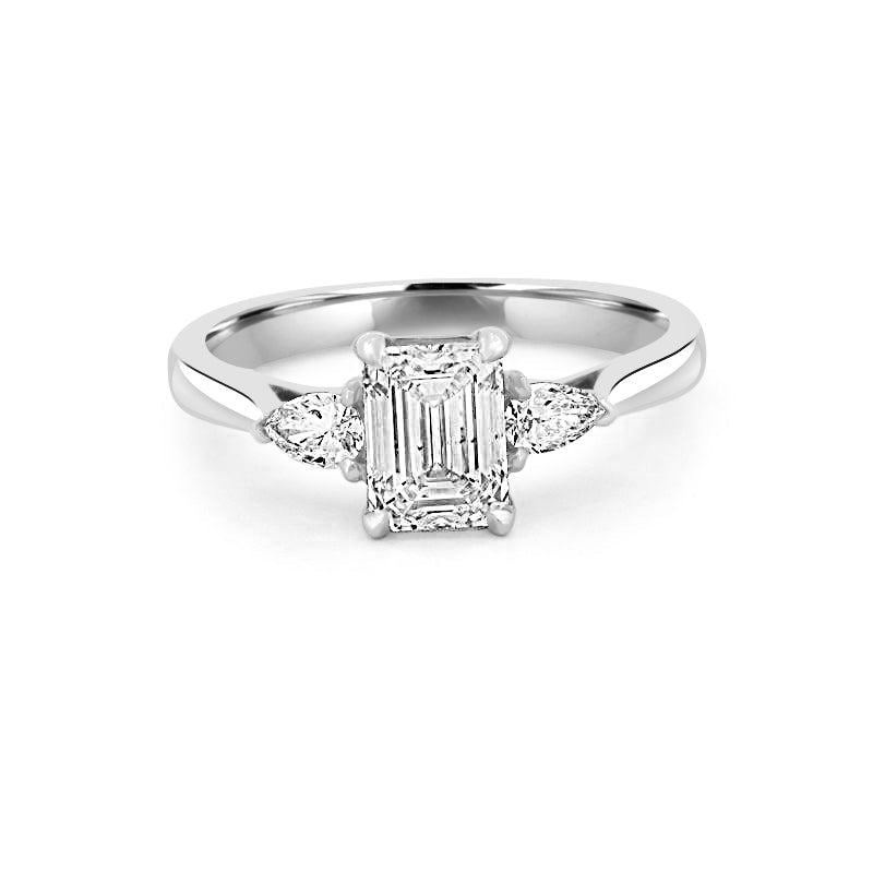 1 CT Emerald Cut Trilogy Ring - ZIZOV DIAMONDS