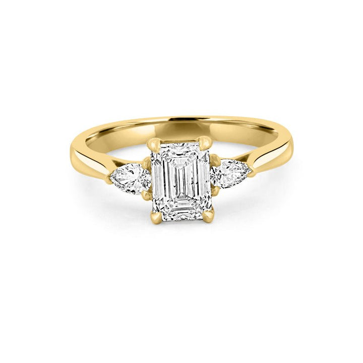 1 CT Emerald Cut Trilogy Ring - ZIZOV DIAMONDS