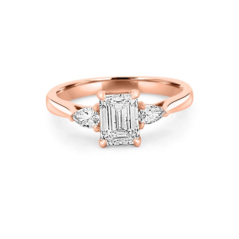 1 CT Emerald Cut Trilogy Ring - ZIZOV DIAMONDS