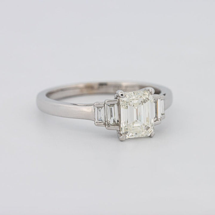 1 CT Emerald Cut Trilogy Solitaire - ZIZOV DIAMONDS