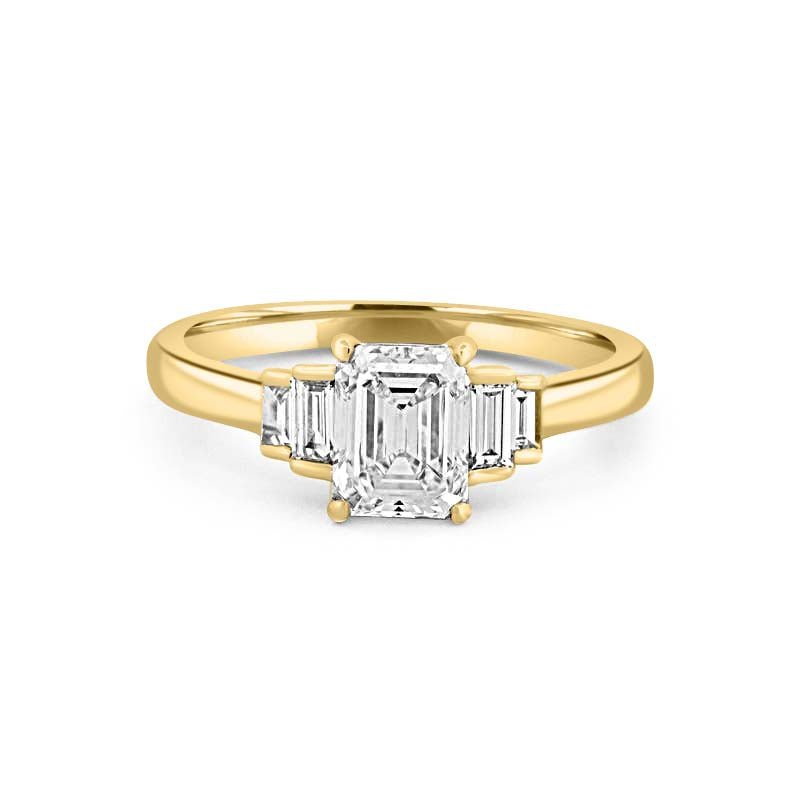 1 CT Emerald Cut Trilogy Solitaire - ZIZOV DIAMONDS
