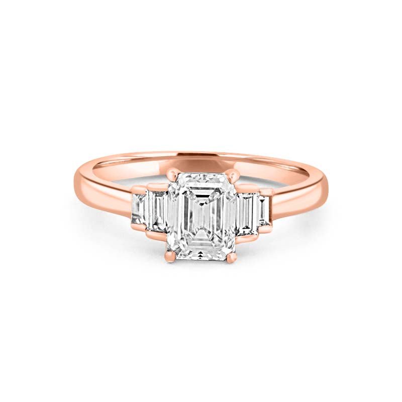 1 CT Emerald Cut Trilogy Solitaire - ZIZOV DIAMONDS