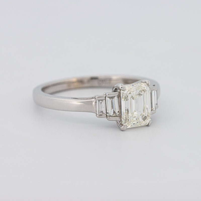1 CT Emerald Cut Trilogy Solitaire - ZIZOV DIAMONDS