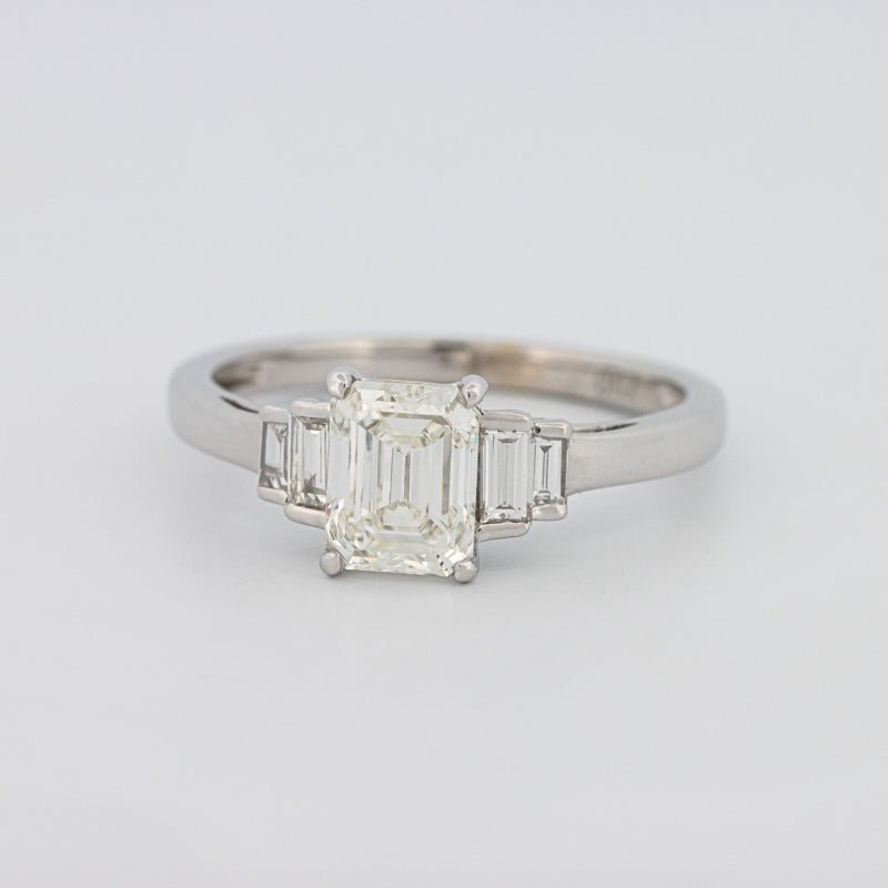 1 CT Emerald Cut Trilogy Solitaire - ZIZOV DIAMONDS