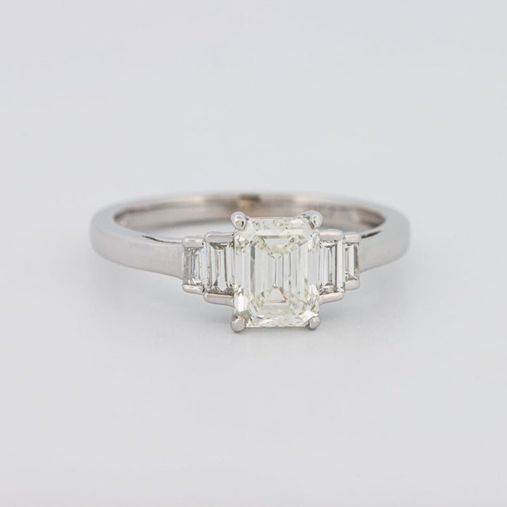 1 CT Emerald Cut Trilogy Solitaire - ZIZOV DIAMONDS