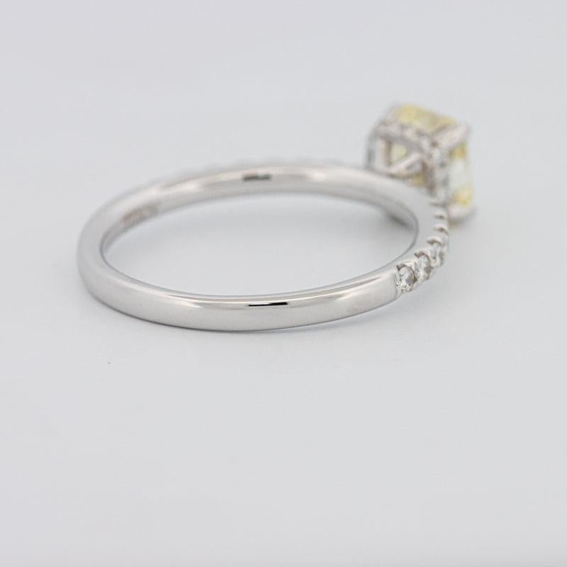 1 CT Fancy Yellow Cushion Cut Pavé Solitaire - ZIZOV DIAMONDS