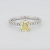 1 CT Fancy Yellow Cushion Cut Pavé Solitaire - ZIZOV DIAMONDS