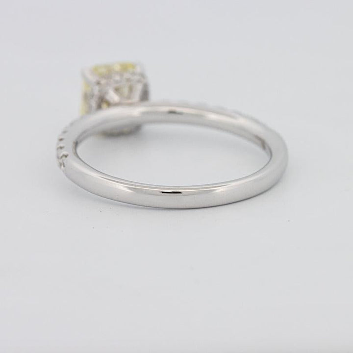 1 CT Fancy Yellow Cushion Cut Pavé Solitaire - ZIZOV DIAMONDS