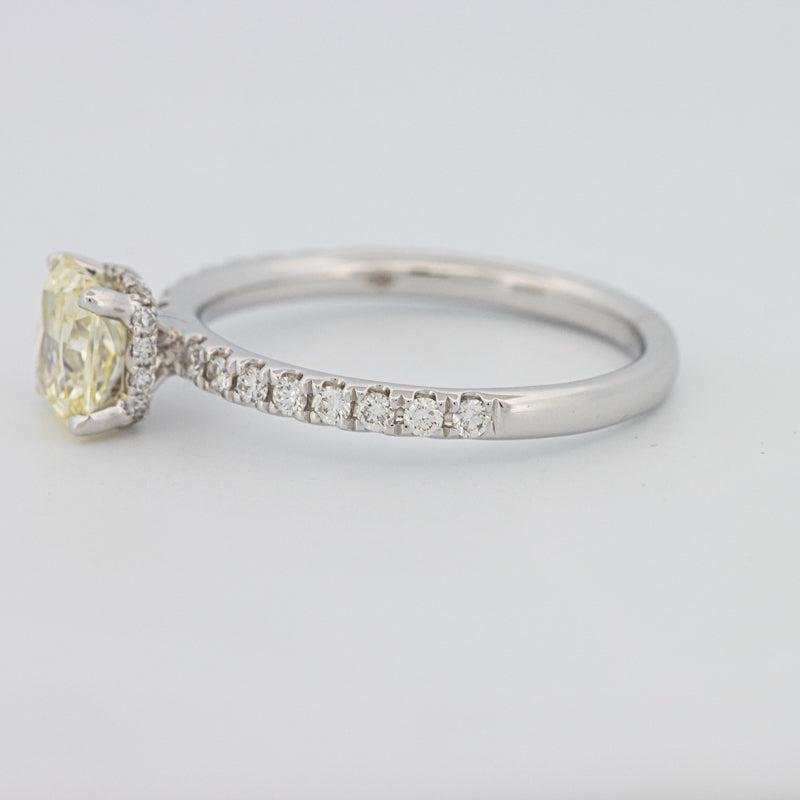 1 CT Fancy Yellow Cushion Cut Pavé Solitaire - ZIZOV DIAMONDS