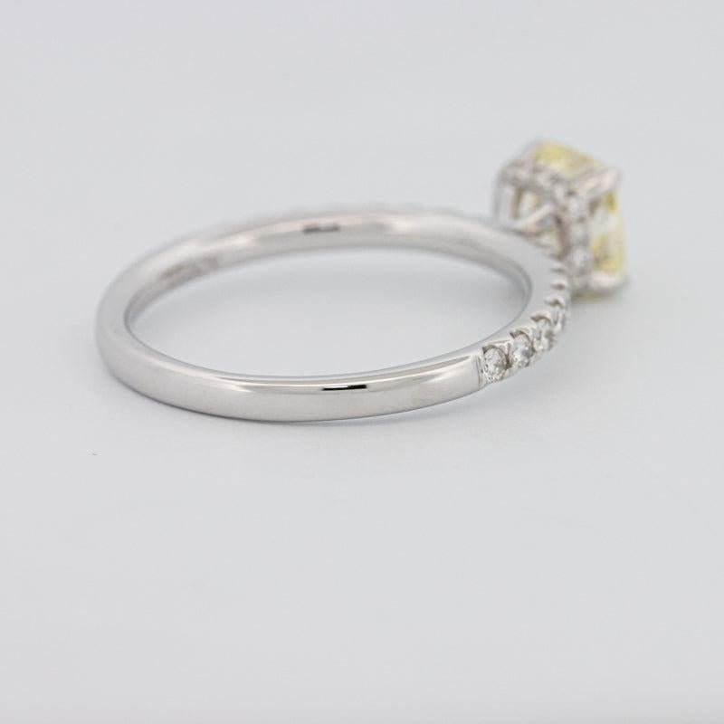 1 CT Fancy Yellow Cushion Cut Pavé Solitaire - ZIZOV DIAMONDS