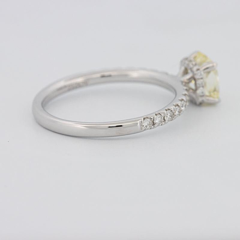 1 CT Fancy Yellow Cushion Cut Pavé Solitaire - ZIZOV DIAMONDS