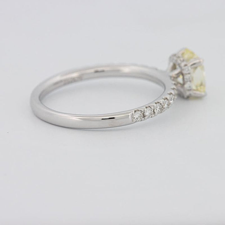 1 CT Fancy Yellow Cushion Cut Pavé Solitaire - ZIZOV DIAMONDS